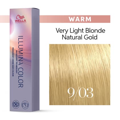 Wella Illumina Color 9/03 Very Light Natural Gold Blonde Permanent Hair Color