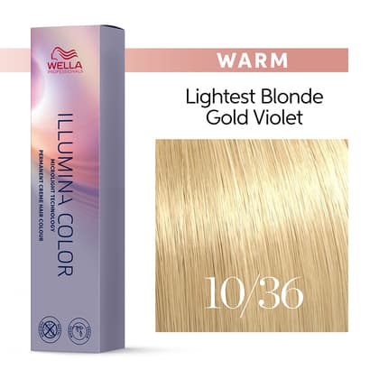 Wella Illumina Color 10/36 Lightest Gold Violet Blonde Permanent Hair Color