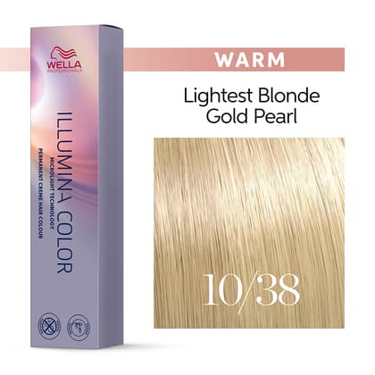 Wella Illumina Color 10/38 Lightest Gold Pearl Blonde Permanent Hair Color