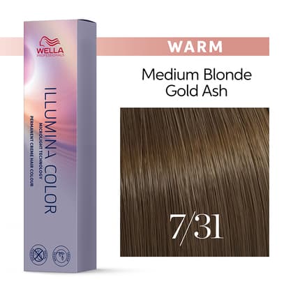 Wella Illumina Color 7/31 Medium Gold Ash Blonde Permanent Hair Color