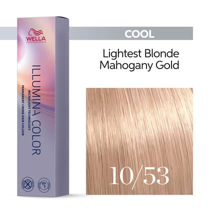 Wella Illumina Color 10/53 Lightest Blonde Mahogany Gold Permanent Creme Hair Color