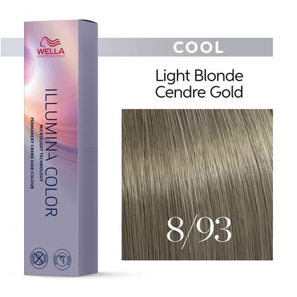 Wella Illumina Color 8/93 Light Blonde Cendre Gold Permanent Hair Color