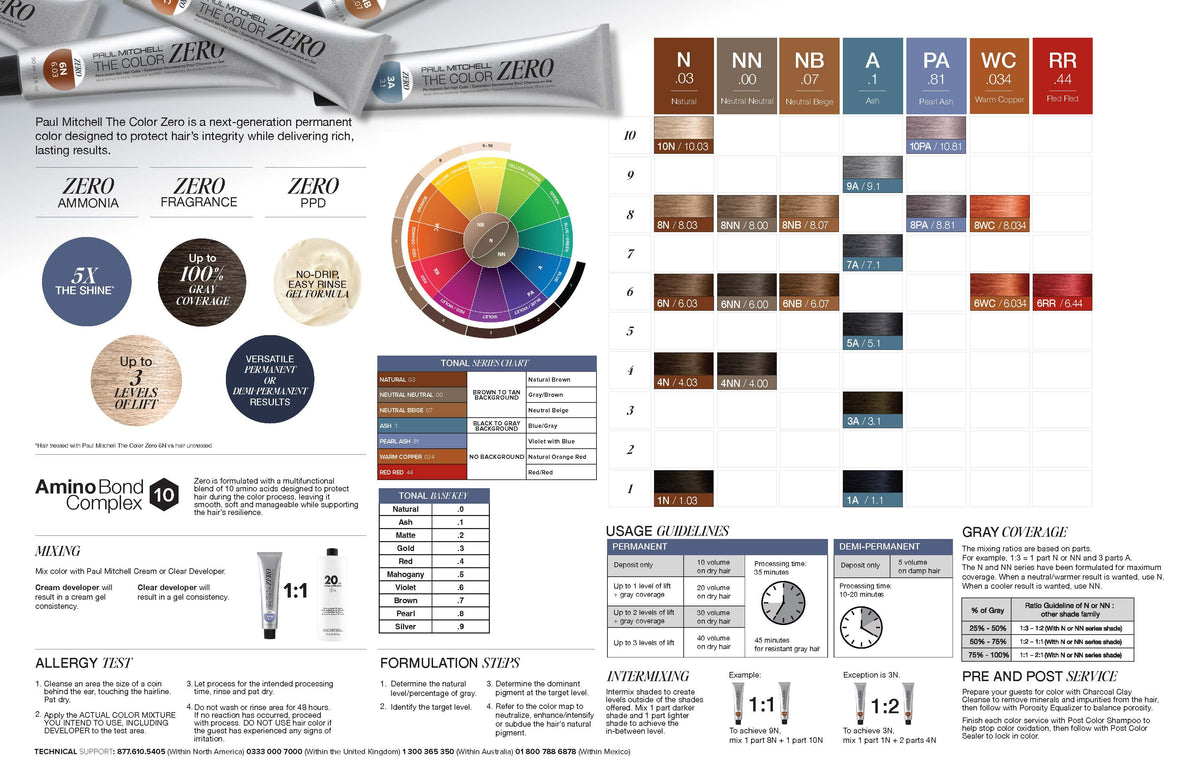 Paul Mitchell The Color Zero Ammonia-Free Permanent Hair Color 3 oz