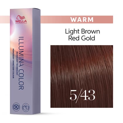 Wella Illumina Color 5/43 Light Red Gold Brown Permanent Hair Color