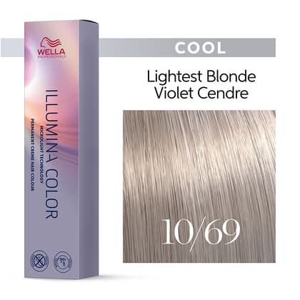 Wella Illumina Color 10/69 Lightest Violet Cendre Blonde Permanent Hair Color