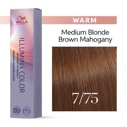 Wella Illumina Color 7/75 Medium Blonde Brown Mahogany Permanent Hair Color