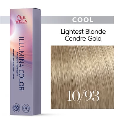 Wella Illumina Color 10/93 Lightest Cendre Gold Blonde Permanent Hair Color