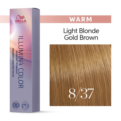 Wella Illumina Color 8/37 Light Blonde Gold Brown Permanent Hair Color