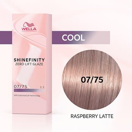 Wella Shinefinity Zero Lift Glaze 07/75 Medium Blonde Brown Mahogany (Raspberry Latte)