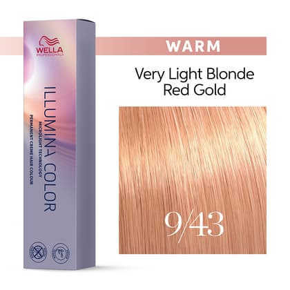Wella Illumina Color 9/43 Very Light Red Gold Blonde Permanent Hair Color