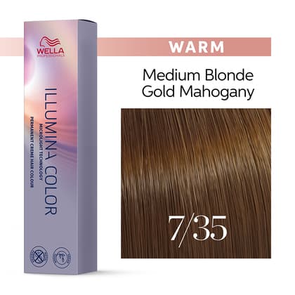 Wella Illumina Color 7/35 Medium Gold Mahagony Blonde Permanent Hair Color