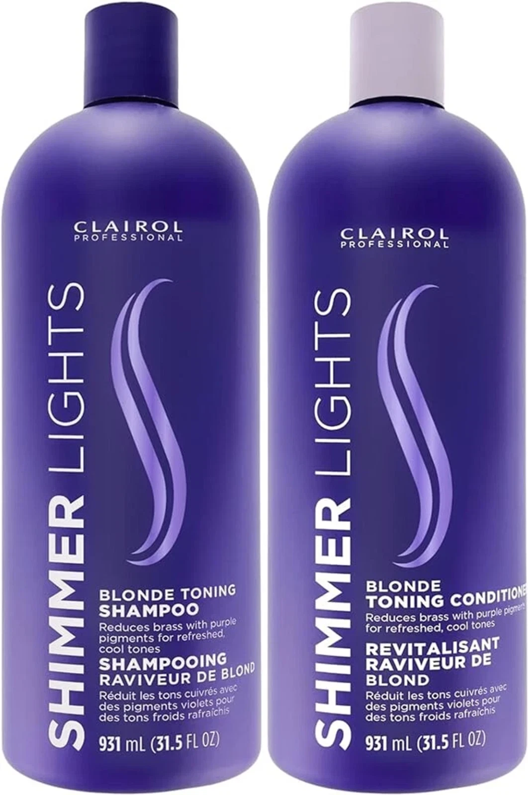 Clairol Professional Shimmer Lights Blonde Toning Shampoo and Conditioner Duo