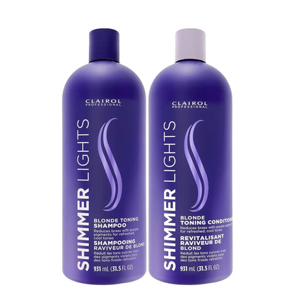 Clairol Professional Shimmer Lights Blonde Toning Shampoo and Conditioner Duo